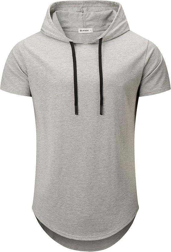 Herren Kurzarm Hoodie T-Shirt mit modernem Schnitt und praktischen Kordeln Echoarchiv