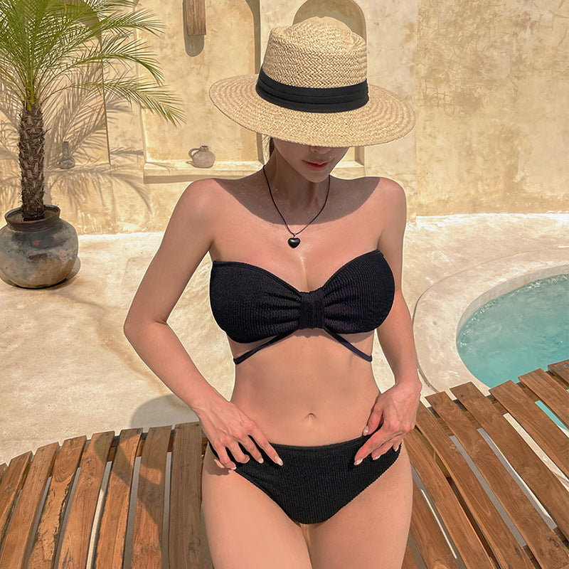 Damen Bikini-Set mit elegantem Knotendesign und ribbed Strickmuster Echo Archiv