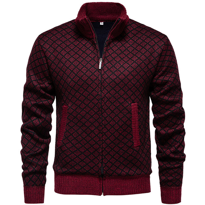 Herren sportliche Strickjacke mit modernem Muster Echoarchiv