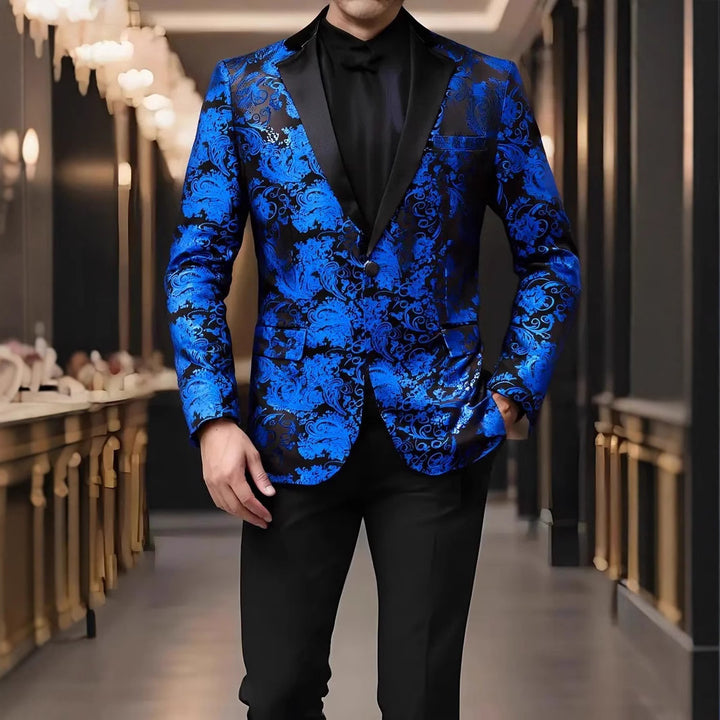Herren extravagantes Paillettenblazer mit floralem Design Echoarchiv