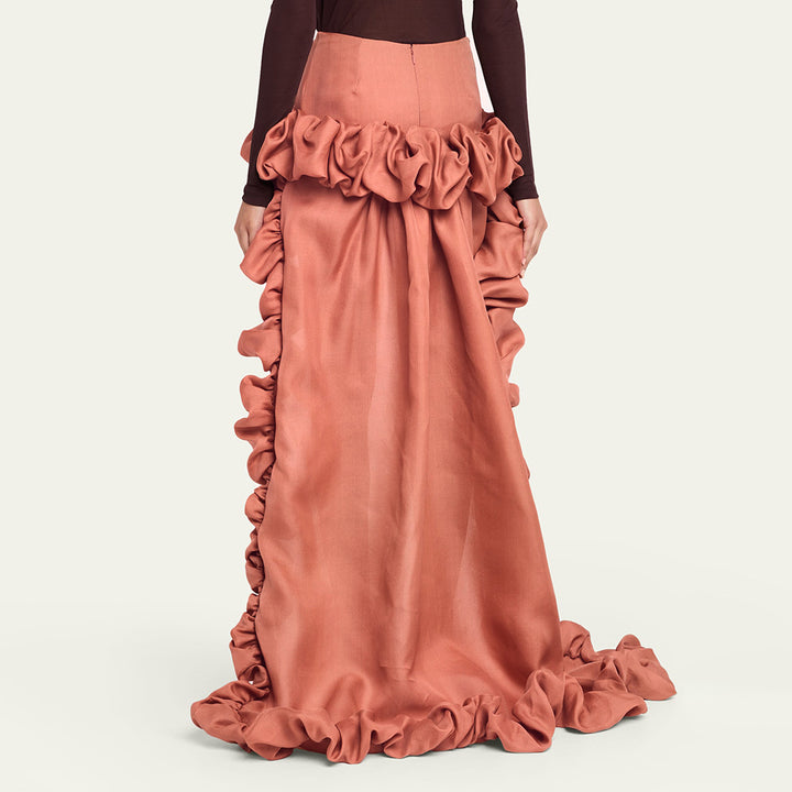 Damen High-Low Rock mit voluminösen Rüschendetails Echo Archiv