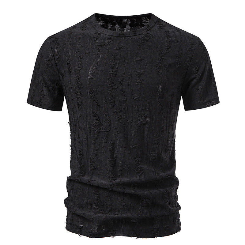 Herren lässiges T-Shirt mit strukturiertem Design und Rundhalsausschnitt Echoarchiv