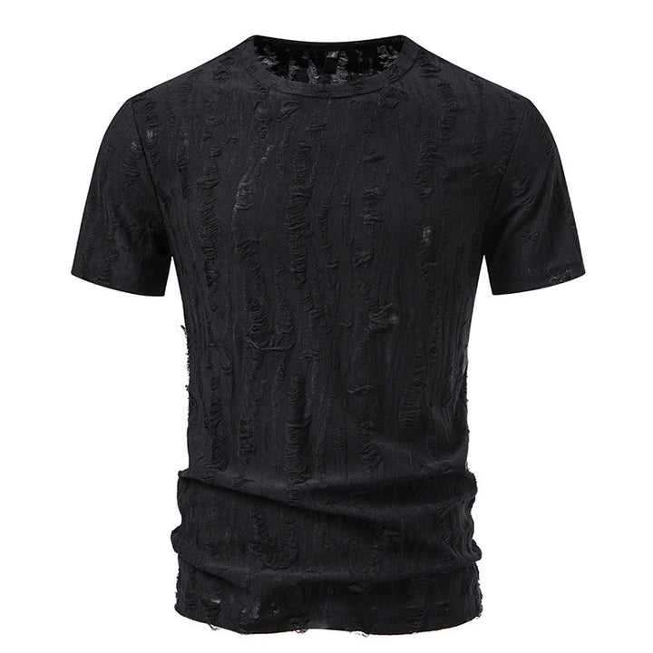 Herren lässiges T-Shirt mit strukturiertem Design und Rundhalsausschnitt Echoarchiv
