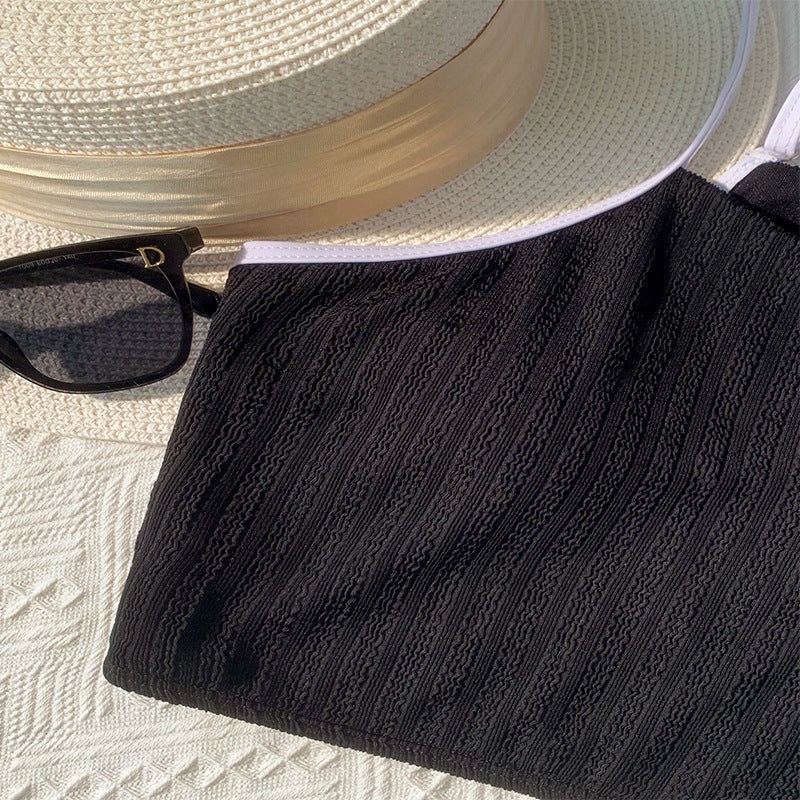 Damen Crop-Top Bikini-Set mit hohem Bund und feinem Rippdesign Echo Archiv