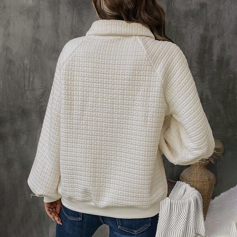 Damen kuscheliges Oversized Sweatshirt mit Knopfdetails Echo Archiv