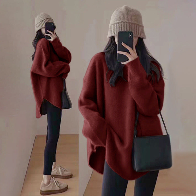 Echoarchiv | Pullover - Damen Herbst Mid-Length Oversized Pullover