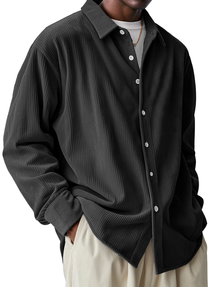 Herren nan oversized Kordhemd mit feiner Rippenstruktur und Relaxed-Fit Echo Archiv