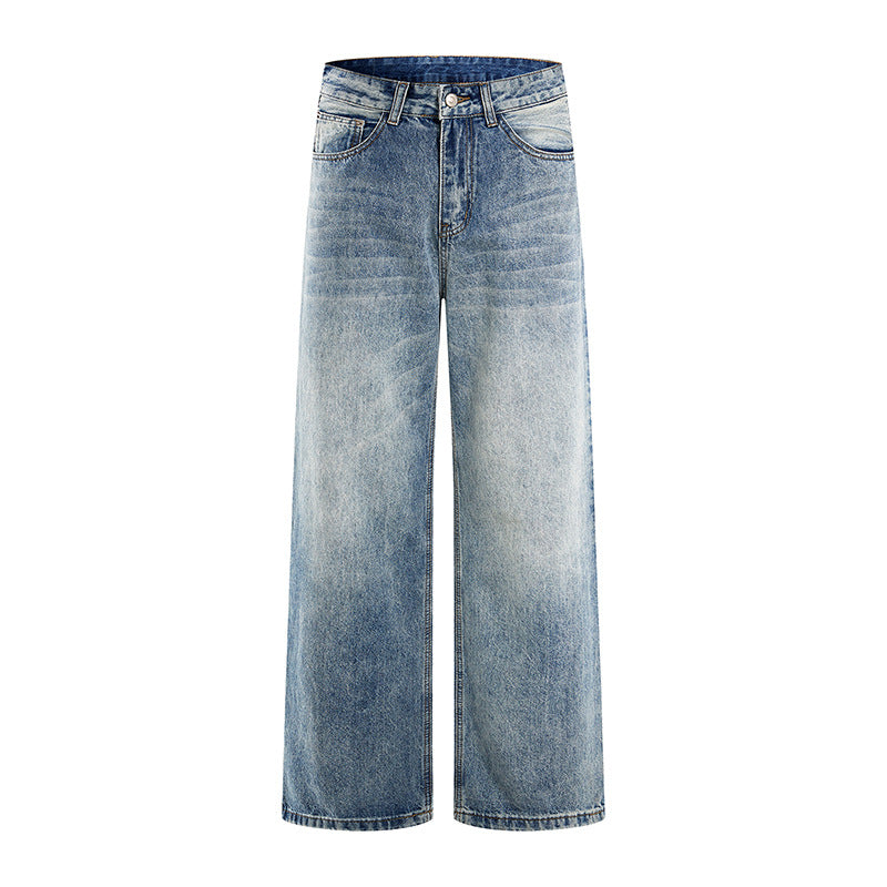 Damen High-Waist Weitbein-Jeans aus Denim mit Vintage-Waschung Echo Archiv