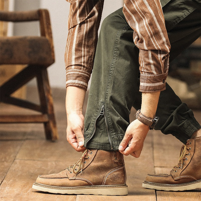 Herren Utility-Cargo-Jogginghose mit Mehrfachtaschen, elastischen Bündchen & Reißverschlussdetail Echoarchiv