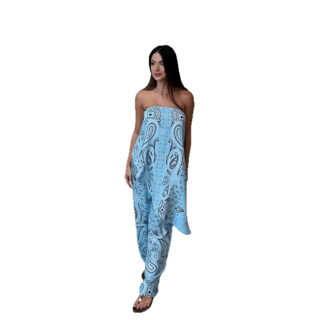 Damen lässiger Jumpsuit mit weitem Schnitt und stylischem Muster Echo Archiv
