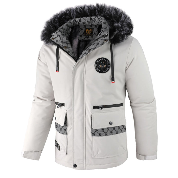 Herren nan gefütterte Winterparka mit Kunstfellkapuze, Thermoisolierung und multifunktionalen Taschen Echo Archiv