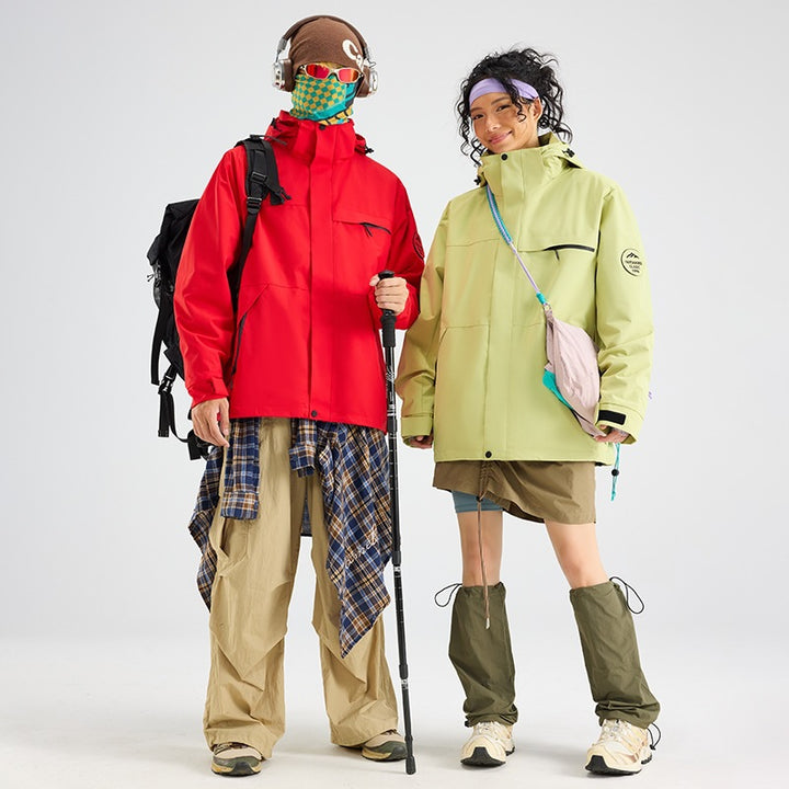 Herren Wasserdichte Outdoor-Softshelljacke mit Kapuze, hohem Stehkragen & Reißverschlusstaschen Echoarchiv