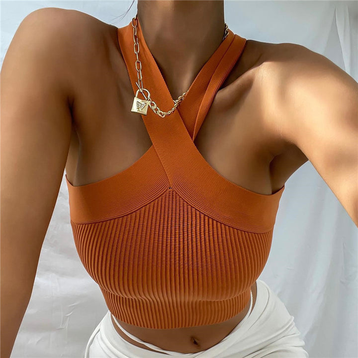 Damen Crop-Top mit schickem Kreuz-Trägerdesign Echo Archiv