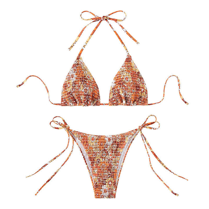 Damen Triangel-Bikini mit floralen Rüschendetails und verstellbaren Trägern Echo Archiv