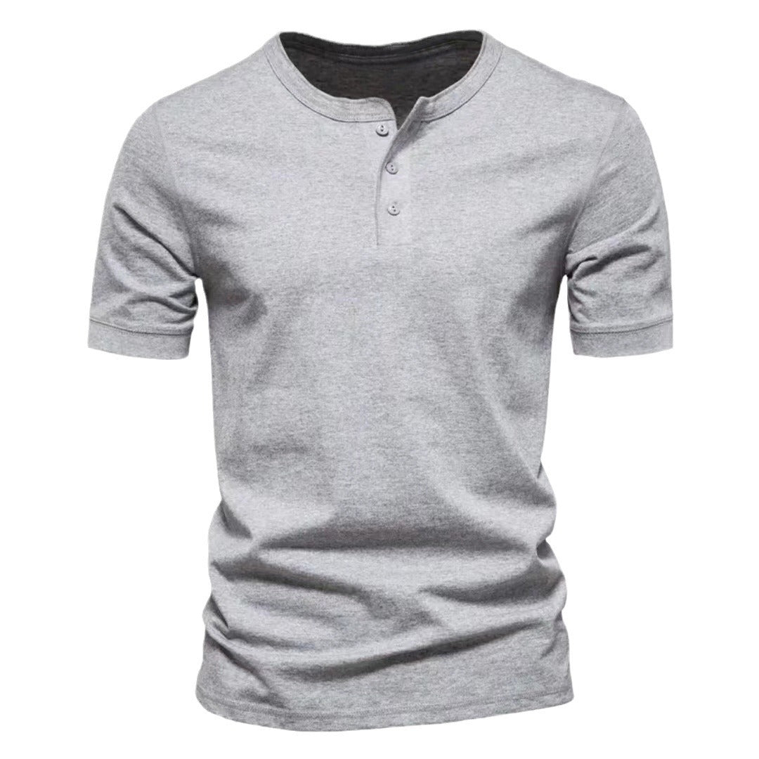 Herren Kurzarm-Henley-Shirt mit praktischer Knopfleiste und bequemer Passform Echoarchiv