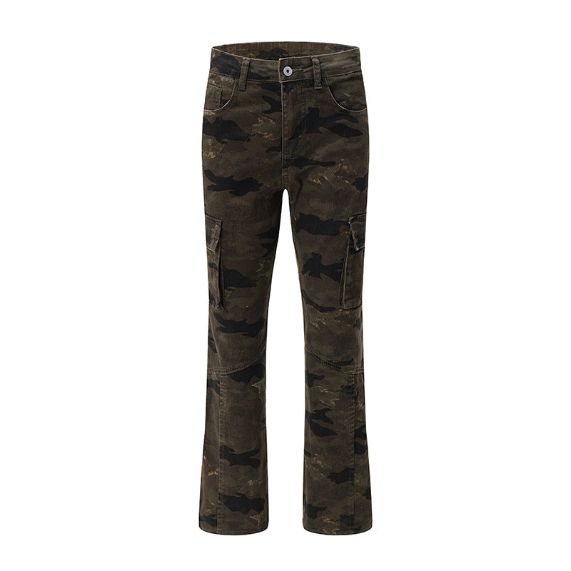 Herren Cargohose im weiten Marlene-Cut mit Camouflage‑Print und Kniepaneelen Echo Archiv