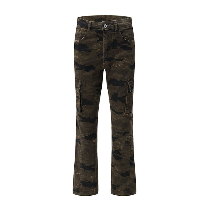 Herren Cargohose im weiten Marlene-Cut mit Camouflage‑Print und Kniepaneelen Echo Archiv