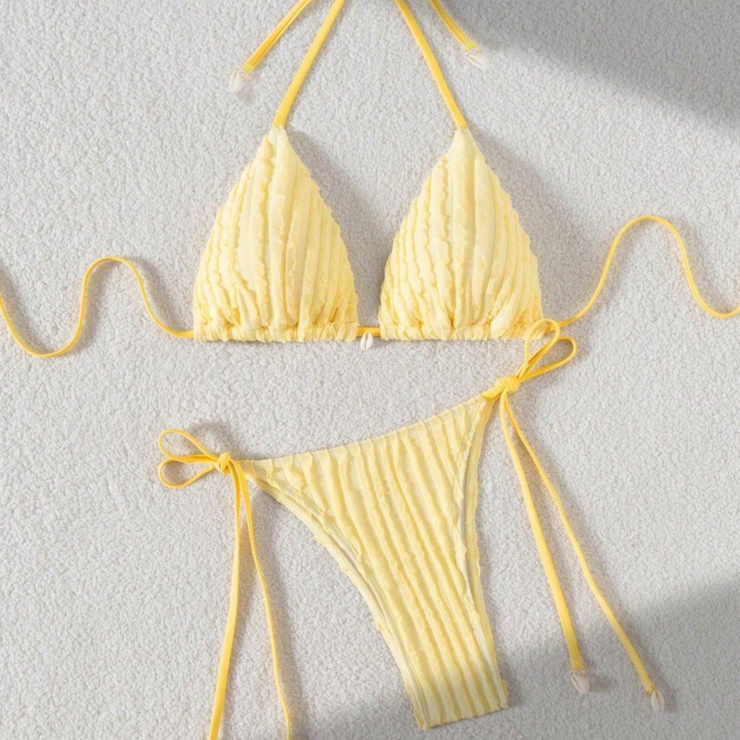 Damen Triangel-Bikinioberteil mit strukturierter Textur Echo Archiv