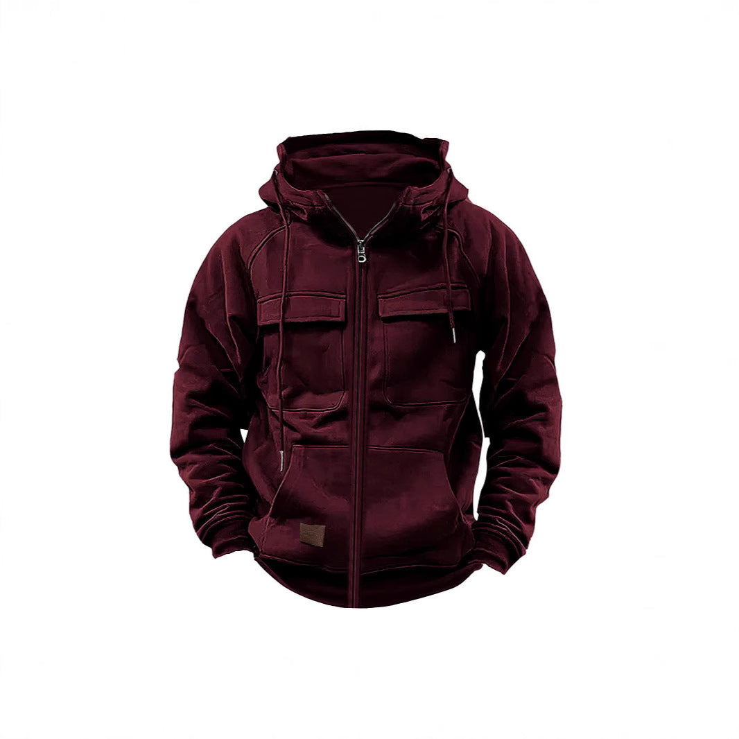 Herren Fleecejacke mit hohem Kragen und praktischen Taschen Echoarchiv