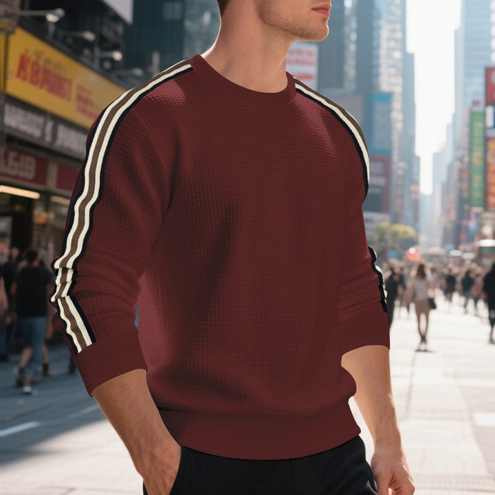 Herren modischer Sweatshirt mit strukturiertem Design und kontrastierenden Ärmeln Echoarchiv