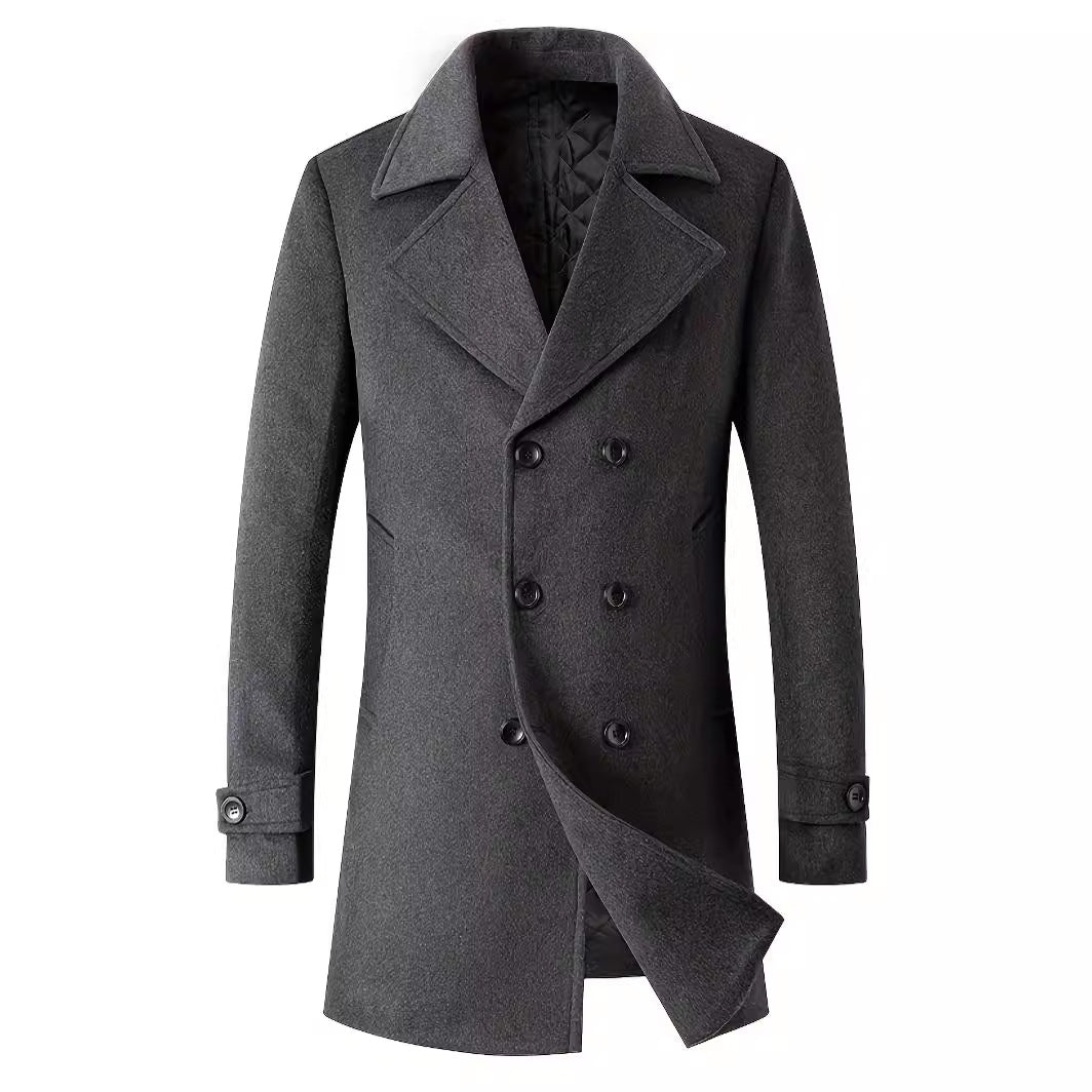 Herren eleganter doppelter Knopfmantel Echoarchiv