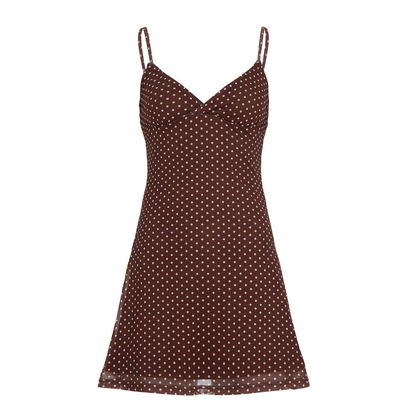 Damen Polka Dots Spaghetti-Trägertop mit leichtem Fall Echo Archiv