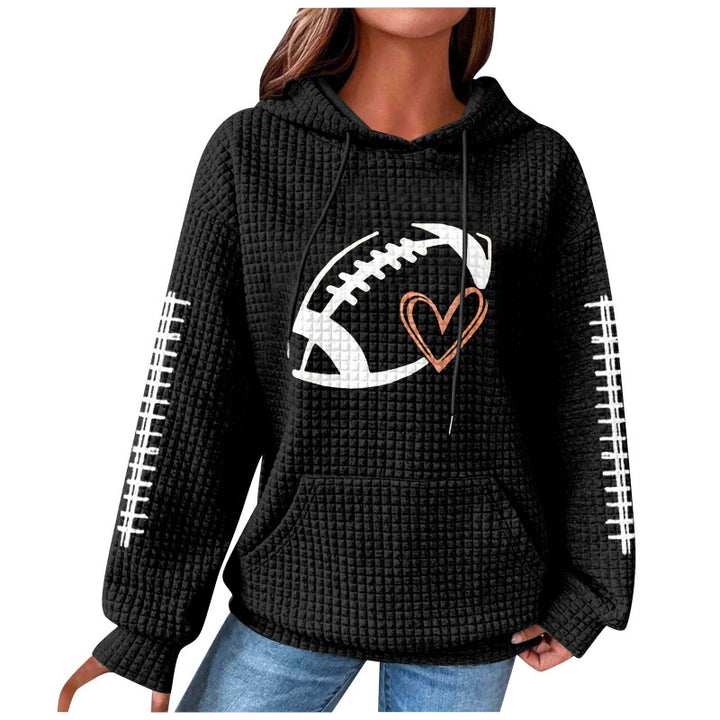 Damen Bequemer Kapuzenpullover mit Herzmotiv Echoarchiv