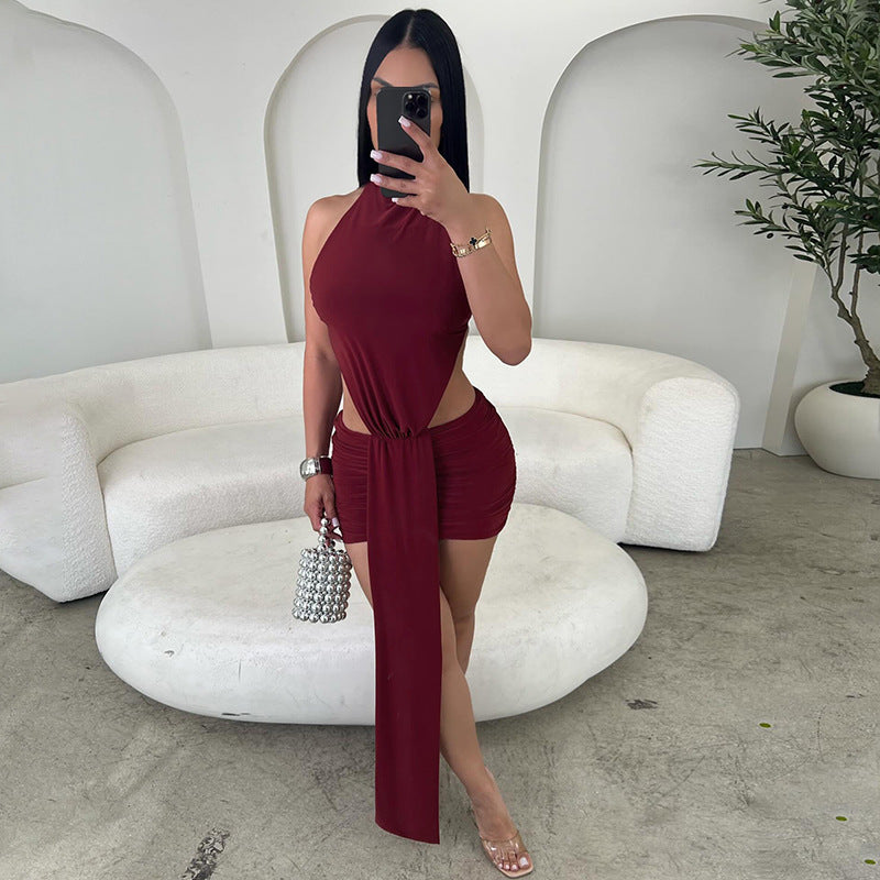 Damen Raffiniertes Minikleid mit eleganter Schlitz- und Wickeldesign Echo Archiv