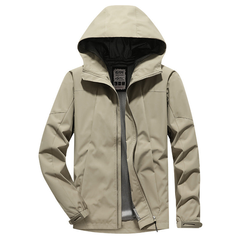 Herren Softshell Regen- und Übergangsjacke mit Kapuze, winddichter Membran und atmungsaktivem Meshfutter Echoarchiv