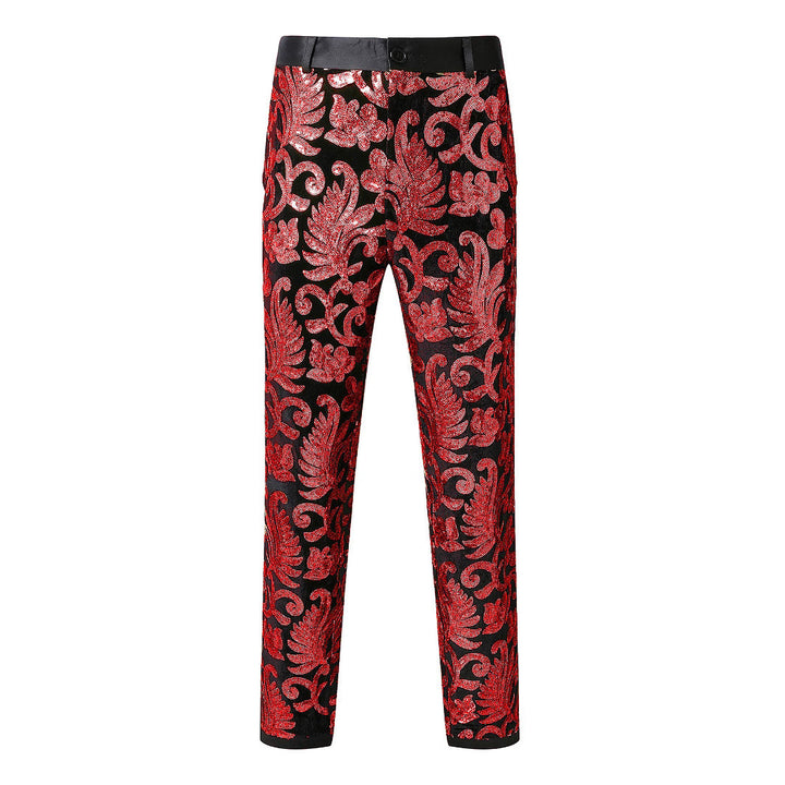 Herren elegante Pailletten-Hosen mit floralem Muster Echoarchiv