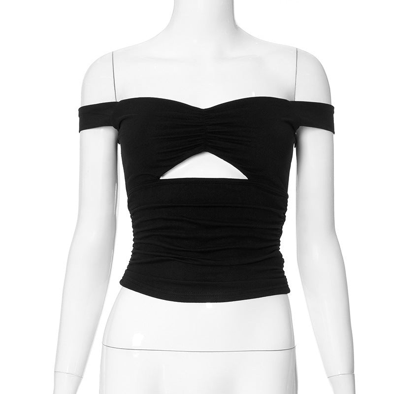 Damen elastisches Off-Shoulder Top mit Raffung und Ausschnitt Echo Archiv
