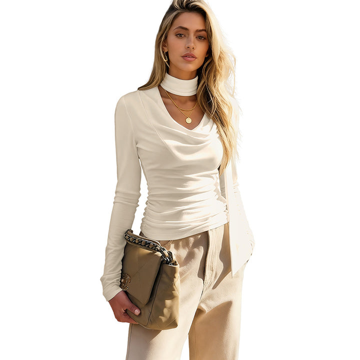Damen Elegante Wickelbluse mit modernem Stehkragen Echo Archiv