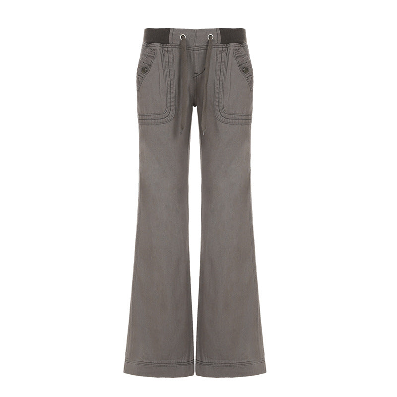 Damen nan Highwaist Schlaghose mit weitem Bein, hohem Bund und Gürtelschlaufen Echo Archiv