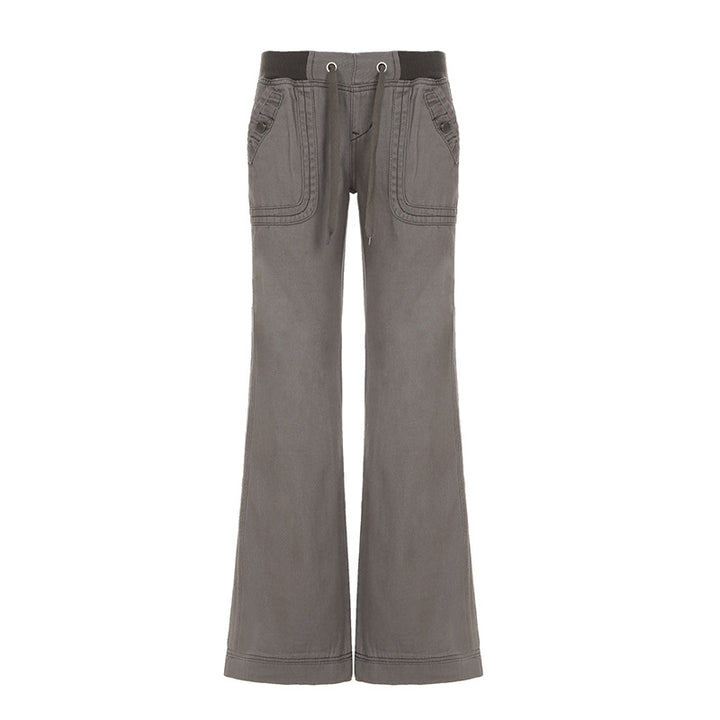 Damen nan Highwaist Schlaghose mit weitem Bein, hohem Bund und Gürtelschlaufen Echo Archiv