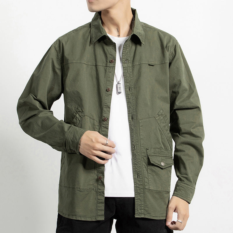 Herren Utility-Hemdjacke aus robustem Baumwoll-Twill mit Mehrfachtaschen Echo Archiv