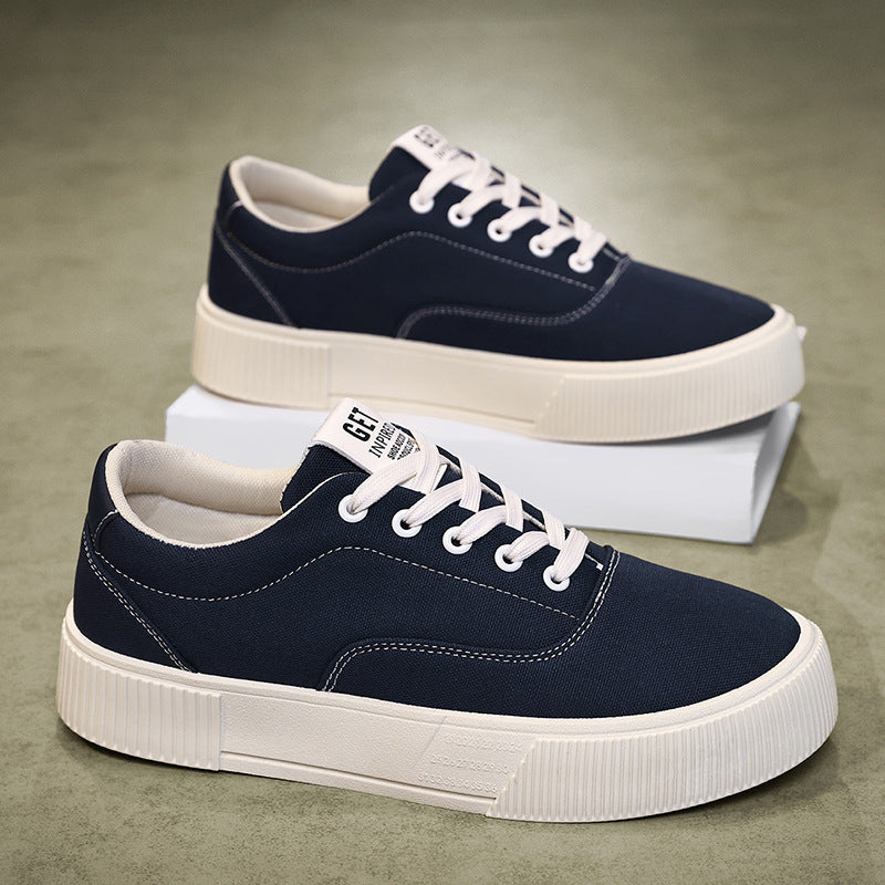 Unisex Leichter Canvas-Low-Top Sneaker mit dicker Plateau-Gummisohle – Norré