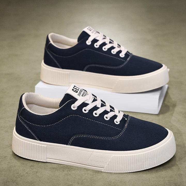 Unisex Leichter Canvas-Low-Top Sneaker mit dicker Plateau-Gummisohle – Norré