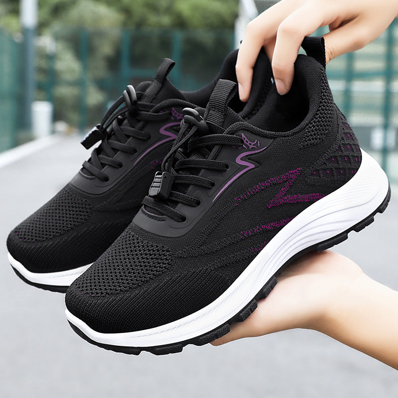 Damen nan atmungsaktiver Strick-Laufsneaker mit Schnellzug-Schnürung, gepolsterter EVA-Zwischensohle und profiliertem Laufsohle Echo Archiv