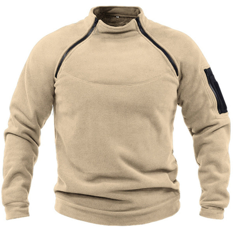 Herren Fleece-Pullover mit Reißverschluss und Taschen Echoarchiv