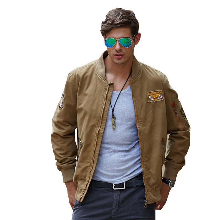 Herren Kapuzen-Canvasjacke im Military-Utility-Stil mit Camouflagemanschette und Rippbündchen Echoarchiv