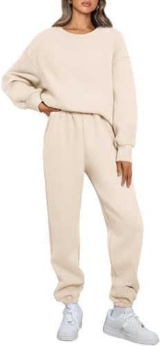Damen Relaxed-Loungewear-Set mit Oversize Rundhals-Sweatshirt und taillierter High-Waist Jogginghose aus French Terry – Avérine