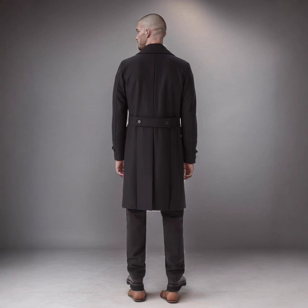 Herren doppelreihiger Mantel mit strukturiertem Design Echoarchiv