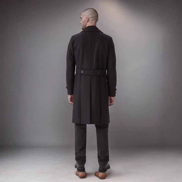 Herren doppelreihiger Mantel mit strukturiertem Design Echoarchiv