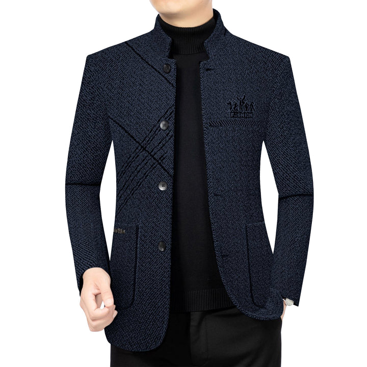 Herren Wollmantel mit Teddyfutter, Stehkragen und schmaler Silhouette – Montevé