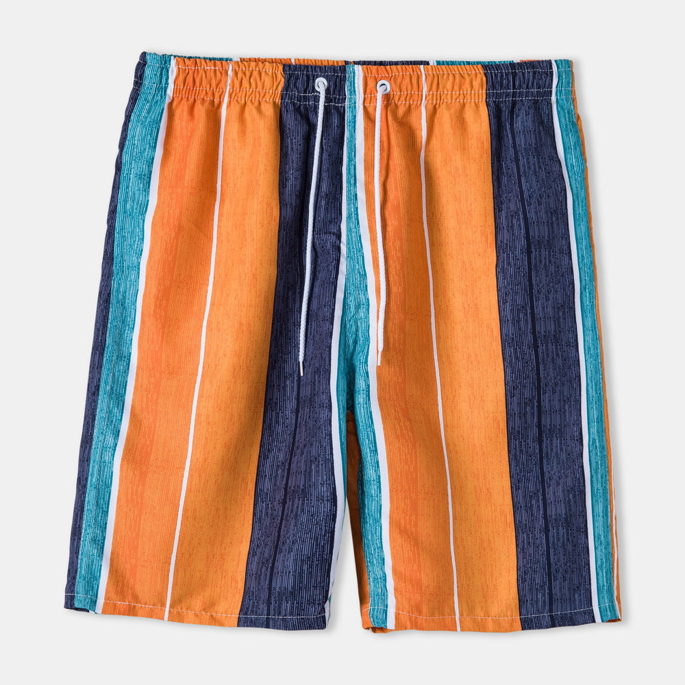 Herren Bunte Strandshorts mit elastischem Bund und Schnürung Echoarchiv