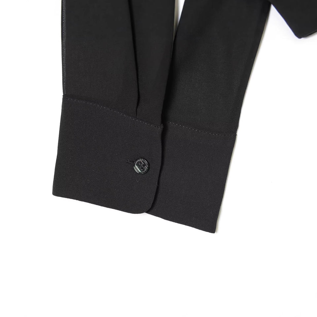 Damen Bindebluse mit Plissee-Details und Schluppe Echoarchiv