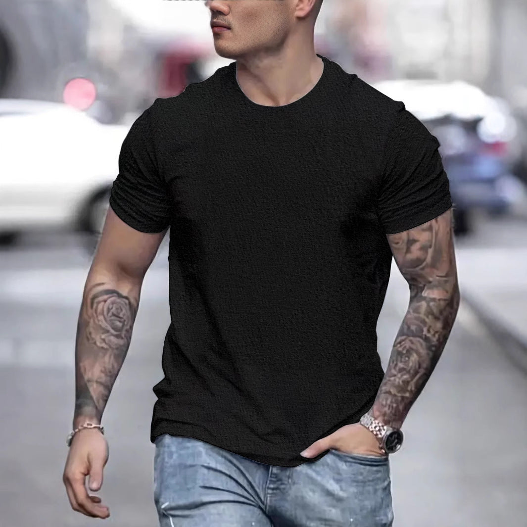 Herren lässiges T-Shirt mit strukturierter Oberfläche und bequemem Schnitt Echoarchiv