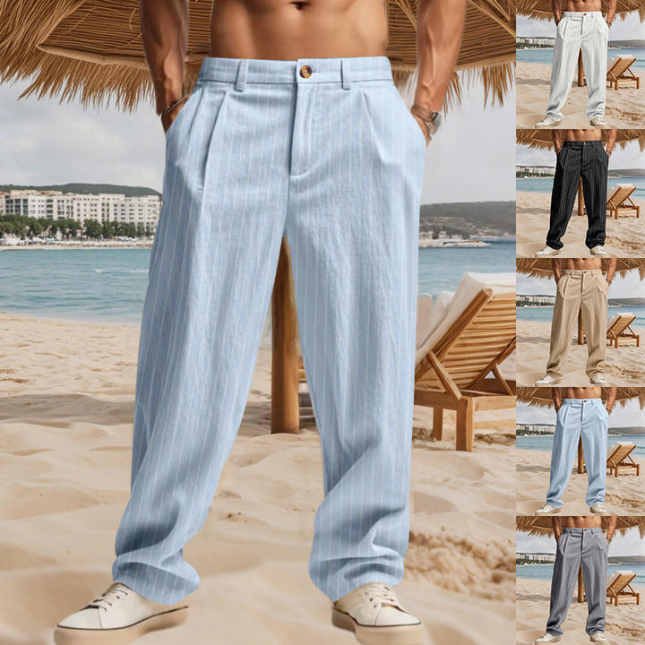 Herren Elegante Freizeithose mit feinem Streifenmuster und komfortablem Schnitt Echoarchiv