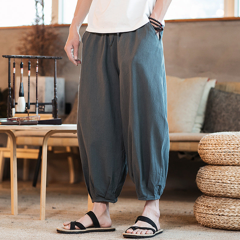 Herren Weite Harem-Loungehose mit elastischem Bund und gerafften Knöchelabschlüssen Echo Archiv