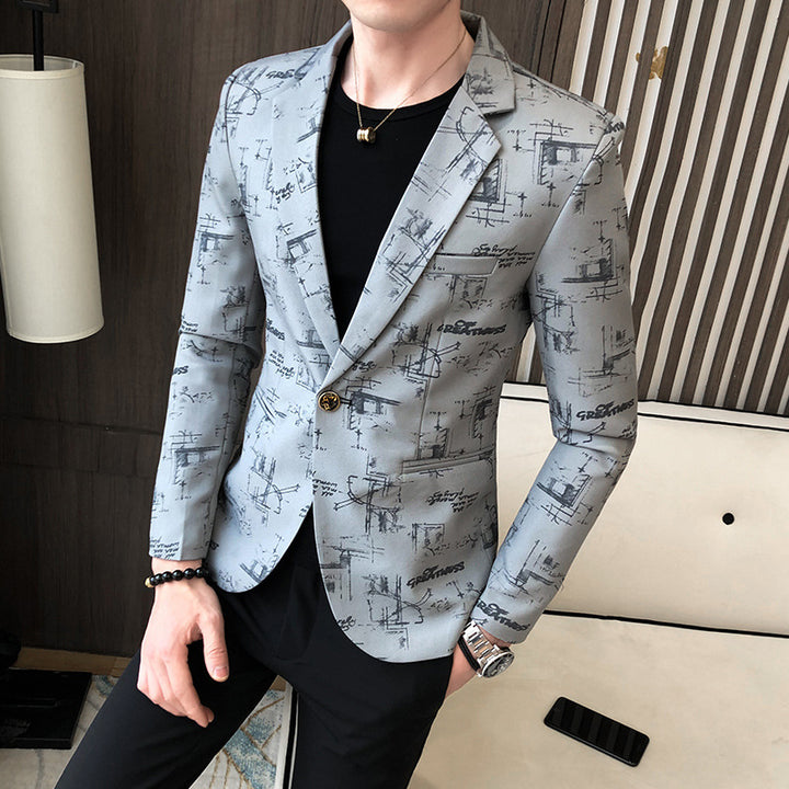 Herren eleganter Blazer mit modernem grafischem Design Echoarchiv